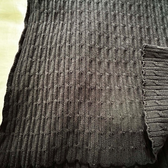 RIBBED KNIT SWEATER WITH MATCHING SCARF, BLACK, SZ 1X, SOFT FABRIC, LONG SLEEVES - Picture 12 of 16